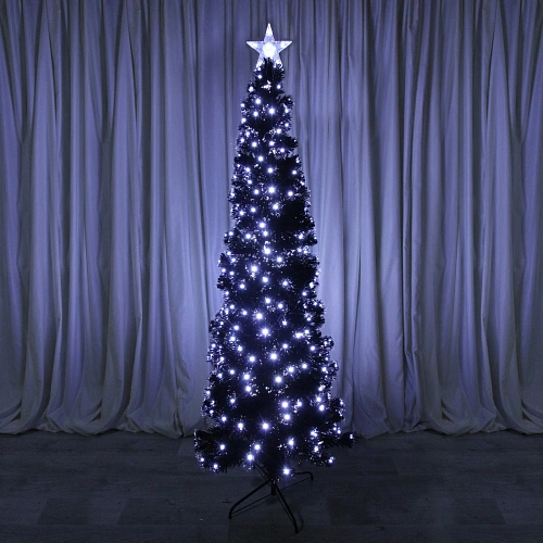 Ёлка светодиодная "Млечный путь" 210 см, ПВХ черный,  цвет свечения-Белый (289 веток) (T1050B-210)