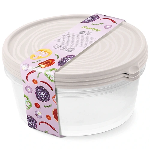 Контейнер "Сальваре" набор 3 шт 1,7л кремовый С239КРЕМ