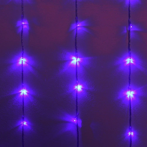 Гирлянда для дома ЗАНАВЕС Водопад ш1,5 в2,5 м 240 ламп LED, прозрачпров, 8 реж, IP-20, Синий (возможность соединения)_3