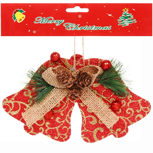 Подвеска Колокольчики красная 15см_6