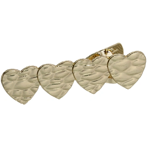 Зажим для волос AKS - DesignPRO, сердечки, цвет золото и хром, 51,3см_4