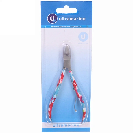 Кусачки для кутикулы из нержавеющей стали, на блистере "Ultramarine", одна пружина, цвет микс, 10см