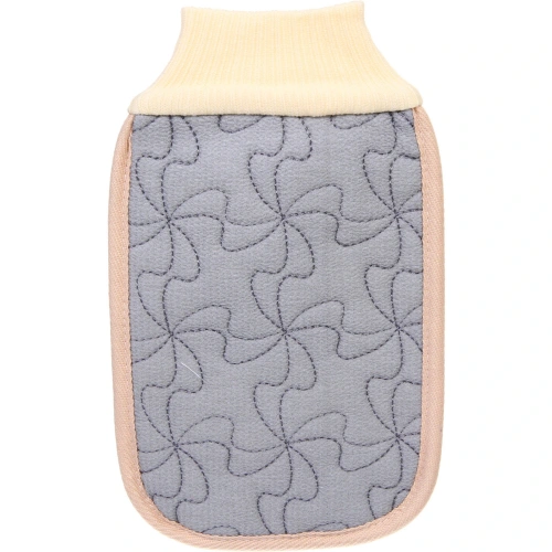 Мочалка - варежка для тела жёсткая "Premium - Lavita", цвет светло - серый, 14*24см (ZIP пакет)