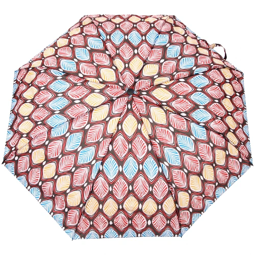 Зонт женский полуавтомат Ultramarine- Маниока, микс 6 цветов, 8 спиц, d-100см, длина в слож виде 28см, голубые цветы_5