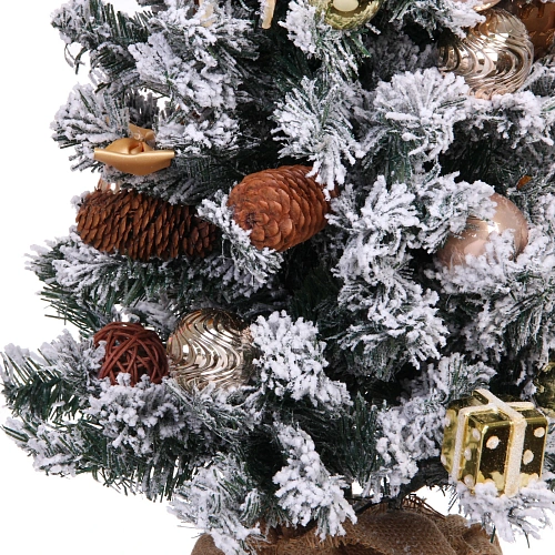 Елка декоративная Сказка 90 см, ПВХ с белым напылением (136 веток), Шампань_5