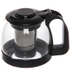 Чайник заварочный стеклянный 700 мл с металлическим ситом, цвет черный