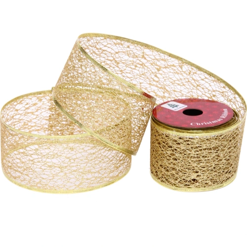 Лента для декорирования "Сказка" 6,3 см, 2,7 м, Золото