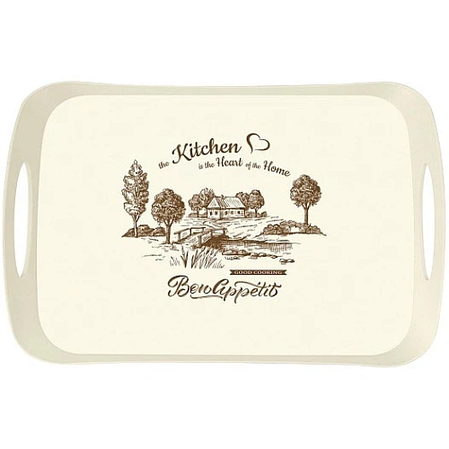 Поднос с декором 41227050см бежевый_2