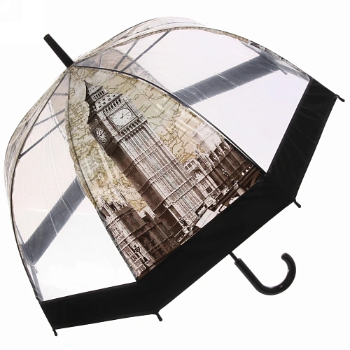 Зонт-трость женский купол Сити, 8 спиц, микс 4 цвета, d-80см, длина в слож виде 82см   _32