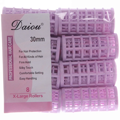 Бигуди пластмассовые с зажимом 8шт, цвет микс, d=30мм_15