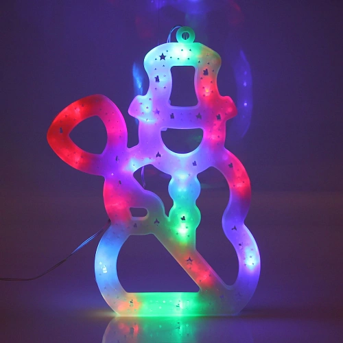 Фигура светодиодная 30 см,Снеговик мультицвет_10