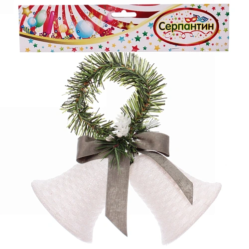 Украшение новогоднее Рождественский колокольчик 211012 см, белый_4