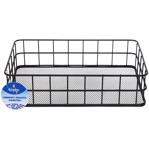 Корзинка металлическая настольная ЛОФТ ТАМБЛ, цвет черный, 25166см (Лейбл Селфи)_3