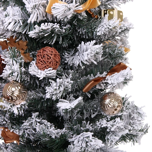 Елка декоративная Сказка 90 см, ПВХ с белым напылением (136 веток), Шампань_10