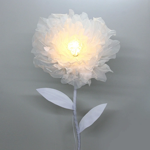 Фигура светодиодная "Нежный цветок" на стойке, d-75см, h-1,6 м, пост.свечение,220v,Белый