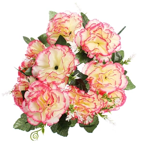 Искусственные цветы "Цветочная мелодия" Гвоздики 50см 10 цветков молочные