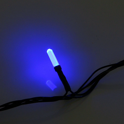 Гирлянда для дома Кристаллы 16,0 м 180 ламп LED черный пров,8 реж,IP-40, Синий (возможность соединения)_17