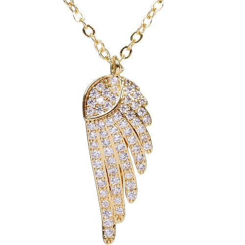 Подвеска из гиппоалергенного сплава со стразами ЭЛЛАДА, цвет серебро и золото, d-20см3см_3