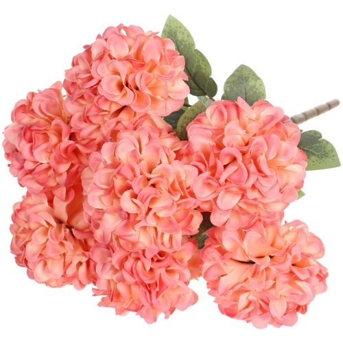 Искусственные цветы "Букет гортензий" 41см 7 цветков розовые
