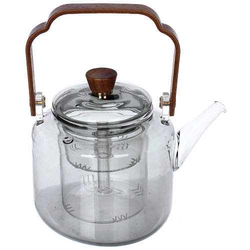 Чайник заварочный стеклянный 1000мл Хай-Тек с двойным ситом_7