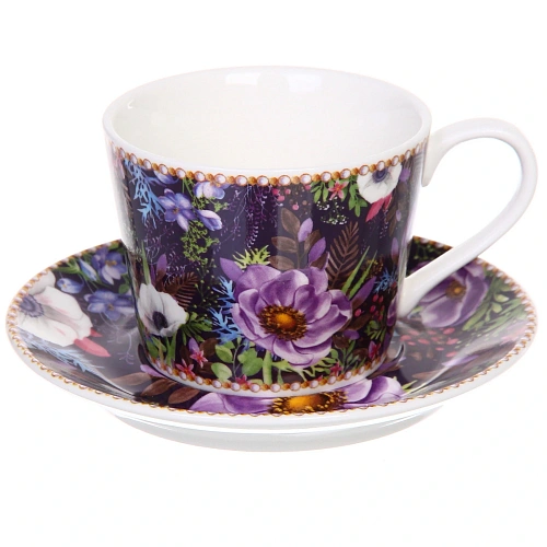 Кофейный набор 4 предмета Цветочный сад (2 кружи 120мл+2 блюдца)_3