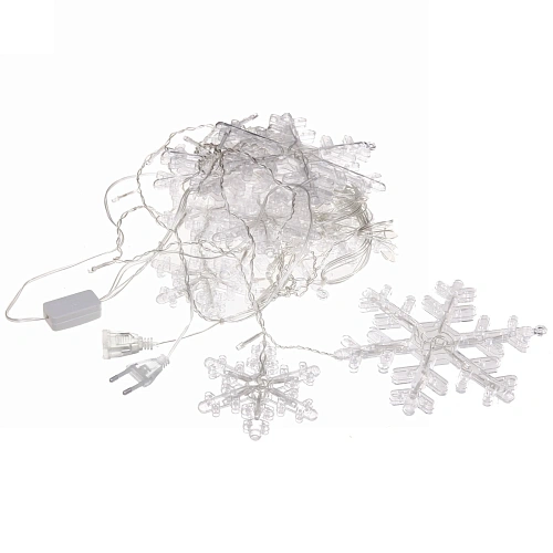 Гирлянда для дома БАХРОМА Снежинка ш2,5 м в0,60,9м 130 ламп LED, Мультицвет, белый мерцает (возможность соединения)_11