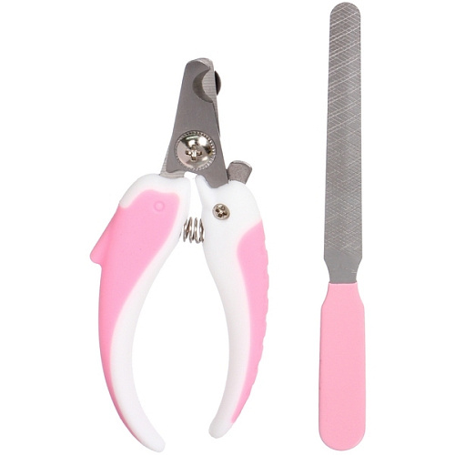 Набор для груминга Элегантный  Бро, когтерез и пилка, цвет белыйрозовый  _3
