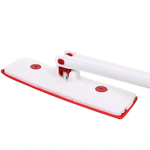 Швабра с отжимом, ручка 125 см цвет белый в комплекте две насадки_5