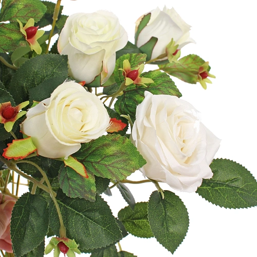 Искусственные цветы Розовая фантазия 48см 13 цветков белые_5