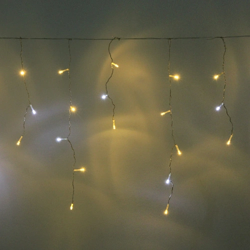 Гирлянда для дома БАХРОМА Мерцание ш1,5м в3050 см 48 ламп LED, прозрачнпров, авторежим, IP-20, Теплый белыйБелое мерцание_8