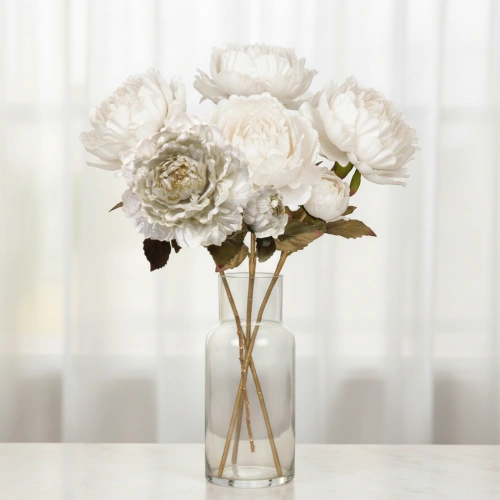 Букет Пионов 5шт "FLOWERS GLAMOUR" 60см белые