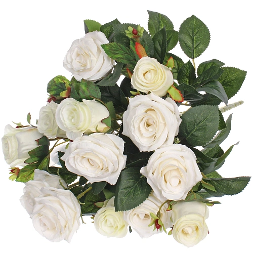 Искусственные цветы "Розовая фантазия" 48см 13 цветков белые