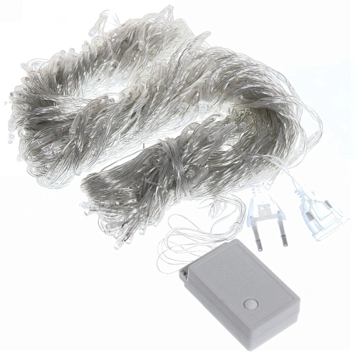 Гирлянда для дома ЗАНАВЕС Водопад ш1,5 в2,5 м 240 ламп LED, прозрачпров, 8 реж, IP-20, Теплый белый (возможность соединения)_5