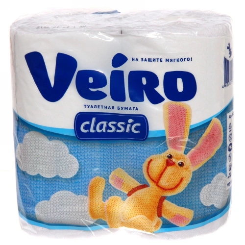 Бумага туалетная LINIA VEIRO 2 сл., 4 рул., белая