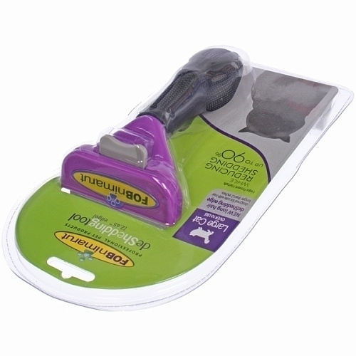 Расческа - пуходерка для вычесывания подшерстка ФУРМИНАТОР, цвет оранжевый и фиолетовый, 6,515см (блистер)_5