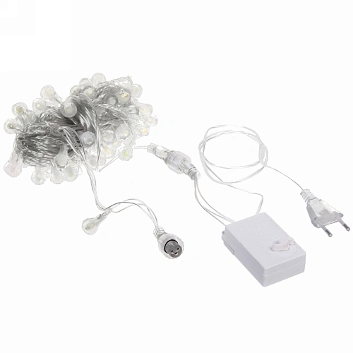 Гирлянда для дома НИТЬ Сияющая капля 10 м 60 ламп LED, прозрпров, 8 реж,IP-20, Теплый белый (возможность соединения)_4