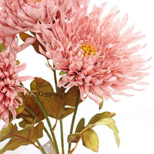 Искусственные цветы Хризантема 45см 5 цветков розовый_5
