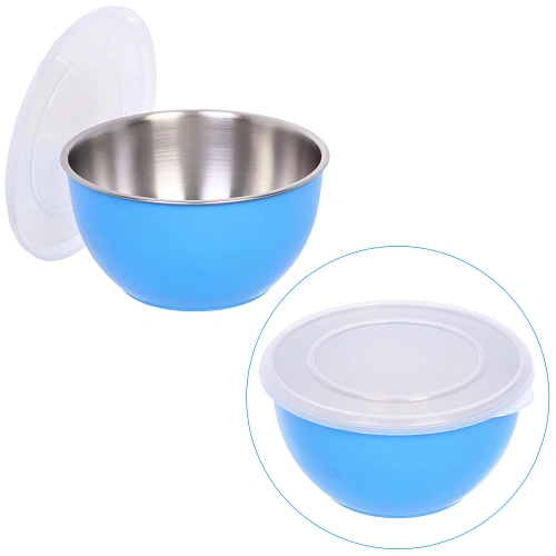 Миска из нержавеющей стали для СВЧ-печи с крышкой 0,8л 14см