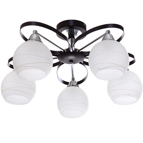 Люстра 5*40Вт Е27 50*50*25см черный хром 3-50699/5 (5 плафонов, 40Вт, цоколь Е27)