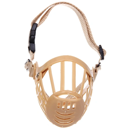 Намордник гуманный из гибкого пластика Мой Бро, цвет светло - бежевый, №4 (лейбл)_4