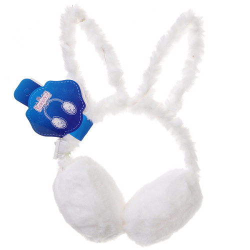 Наушники меховые светящиеся Salon Teplo , зайка, цвет белый, ( подвес Ultramarine)_7