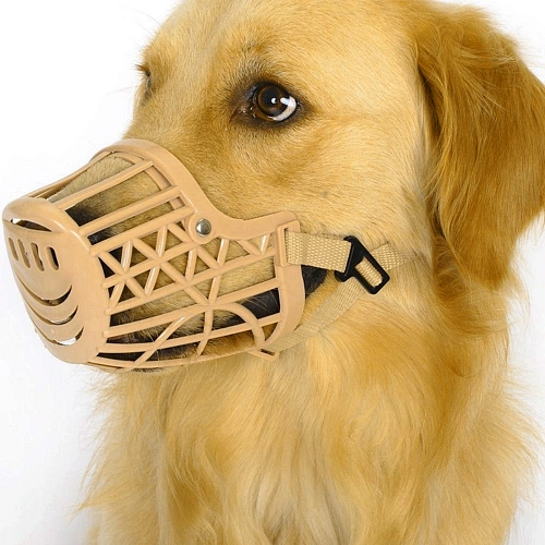 Намордник гуманный из гибкого пластика Мой Бро, цвет светло - бежевый, №4 (лейбл)_6