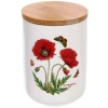 Банка для хранения керамическая "Цветочная грация" 800мл с бамбуковой крышкой
