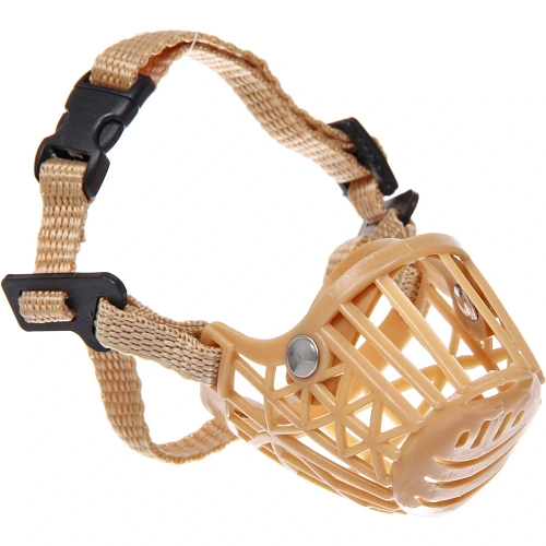 Намордник гуманный из гибкого пластика Мой Бро, цвет светло - бежевый, №1 (лейбл)_8