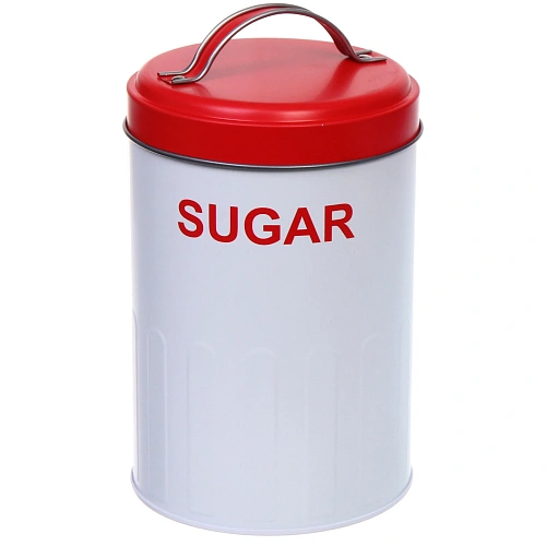 Банка для продуктов металлическая Ретро 1300мл, красная, надписи микс_3