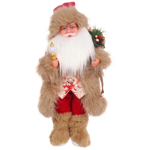 Дед Мороз - Лесовичок Лесной добряк 40 см, Красныйбежевый_3
