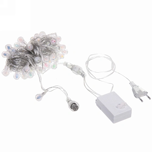 Гирлянда для дома НИТЬ Сияющая капля 10 м 60 ламп LED, прозрпров, 8 реж,IP-20, Мультицвет (возможность соединения)_7