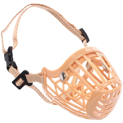 Намордник гуманный из гибкого пластика Мой Бро, цвет светло - бежевый, №3 (лейбл)_3