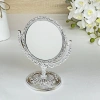 Зеркало настольное в пластиковой оправе "Версаль - Круг", цвет серебро, двухстороннее,18см