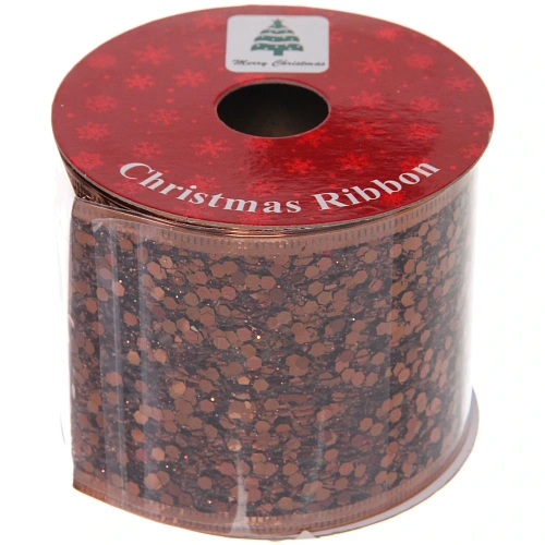 Лента для декорирования Волшебные искры 6,3 см, 2,7 м, Шоколад_7